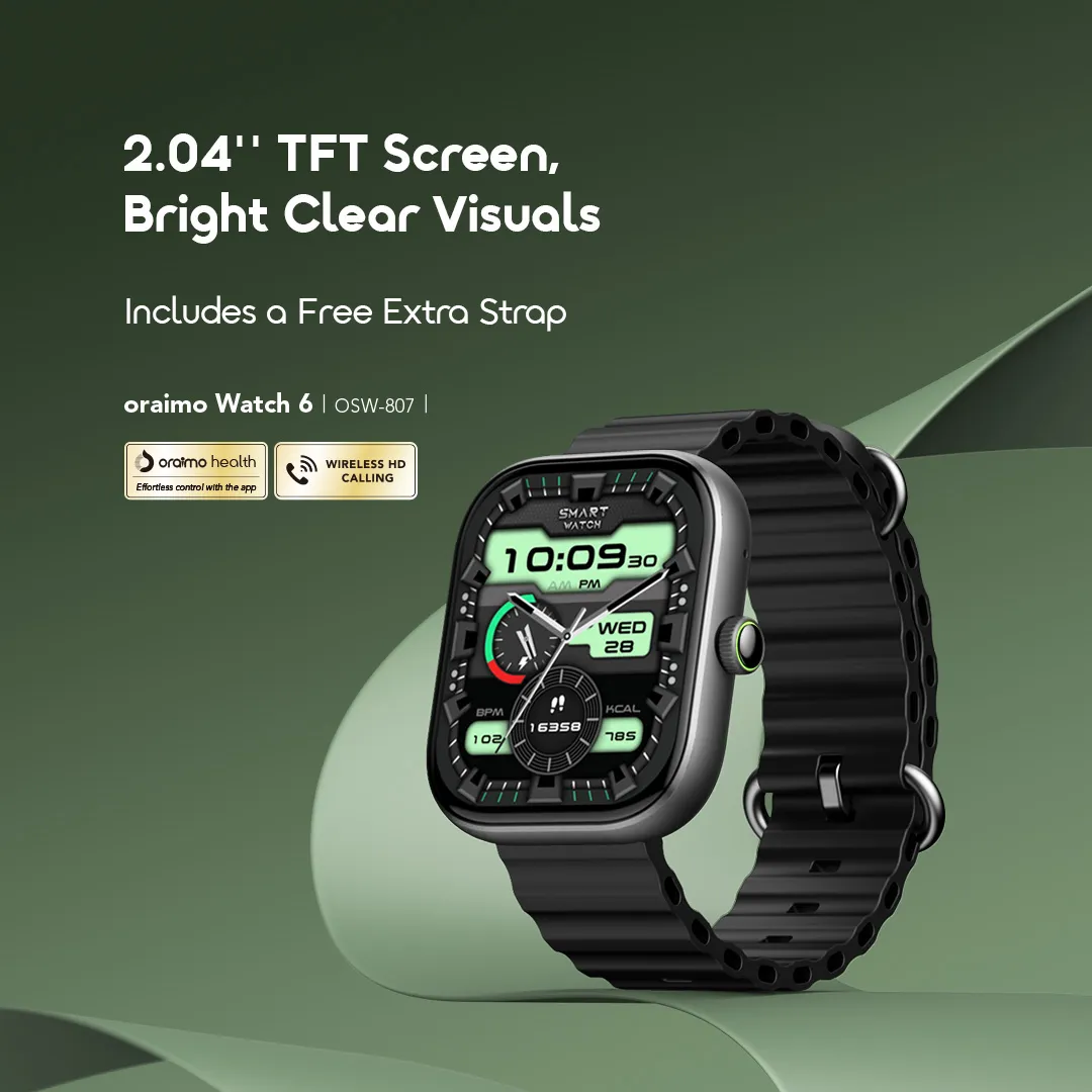 oraimo Watch 6 2.04" TFT IP68 Smart Watch OSW-807 oraimo smartwatch watch6 OSW 807 1