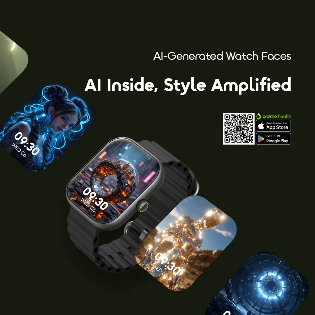 oraimo Watch 6 2.04" TFT IP68 Smart Watch OSW-807 oraimo smartwatch watch6 OSW 807 9 AI genarated watch faces