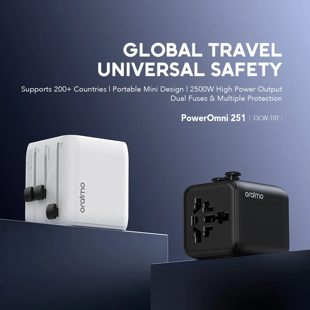 oraimo PowerOmni 251 2500W Multi-Plug Travel Converter OCW-T01 oraimo travel adapter PowerOmni 251 OCW T01 1