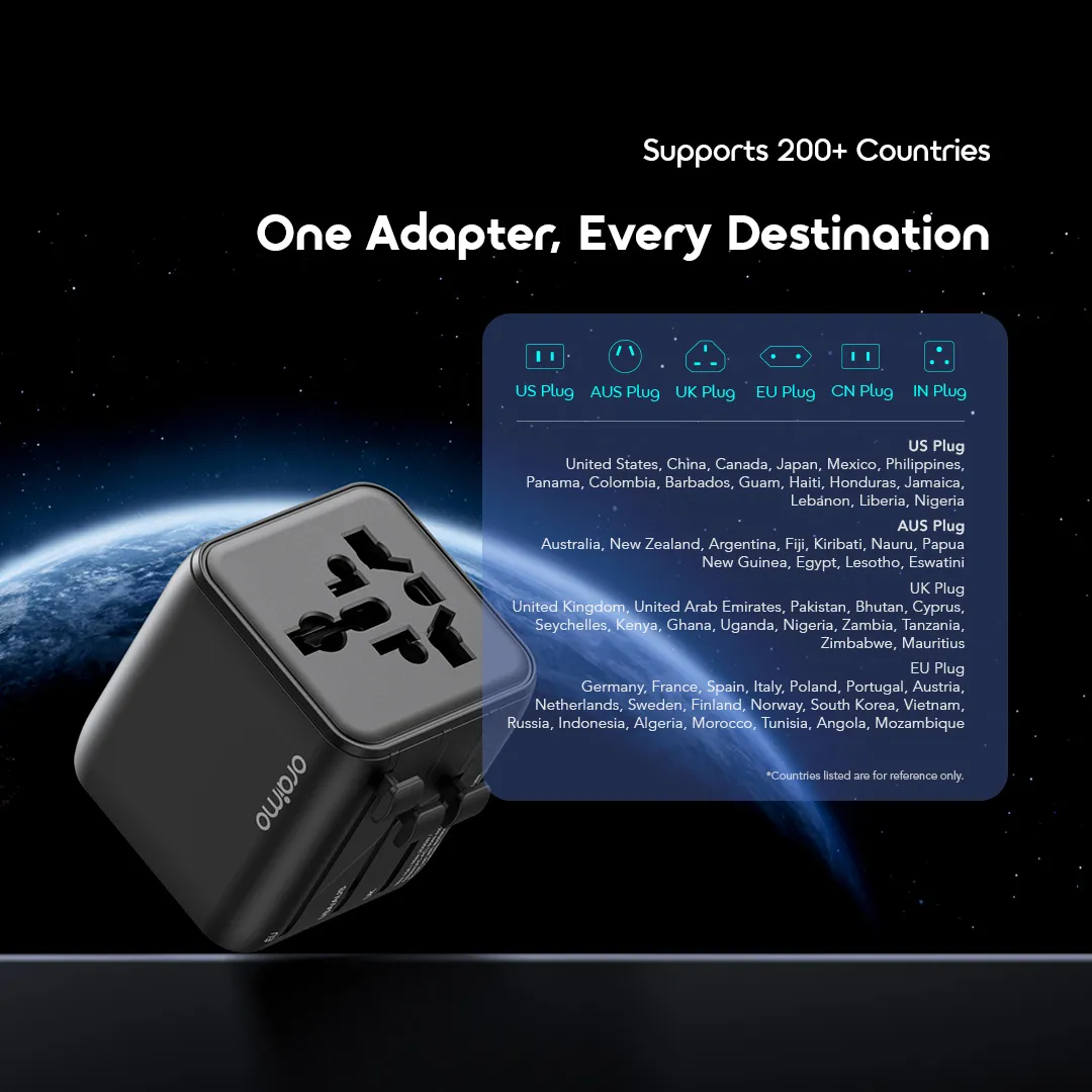 oraimo PowerOmni 251 2500W Multi-Plug Travel Converter OCW-T01 oraimo travel adapter PowerOmni 251 OCW T01 Supports many countries regions