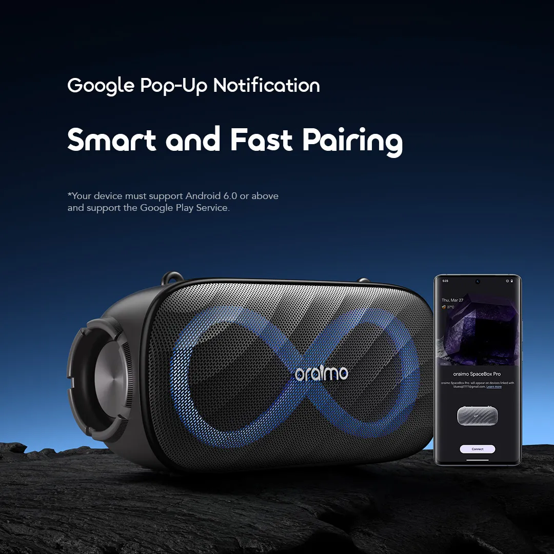 oraimo SpaceBox Pro 80W Karaoke-Support Wireless Speaker OBS-682 speaker spacebox pro obs 682 10 google pop up notification