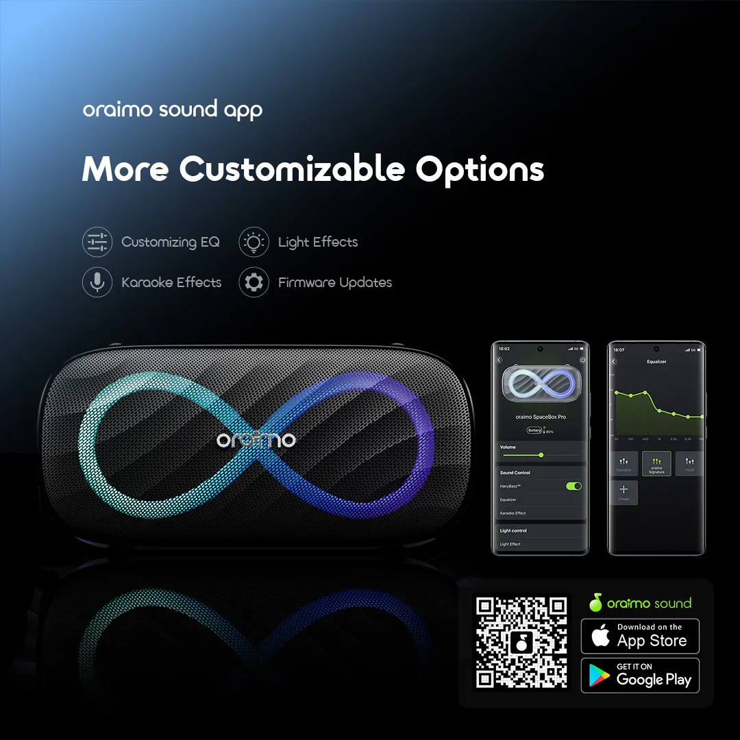 oraimo SpaceBox Pro 80W Karaoke-Support Wireless Speaker OBS-682 speaker spacebox pro obs 682 12 oraimo sound app