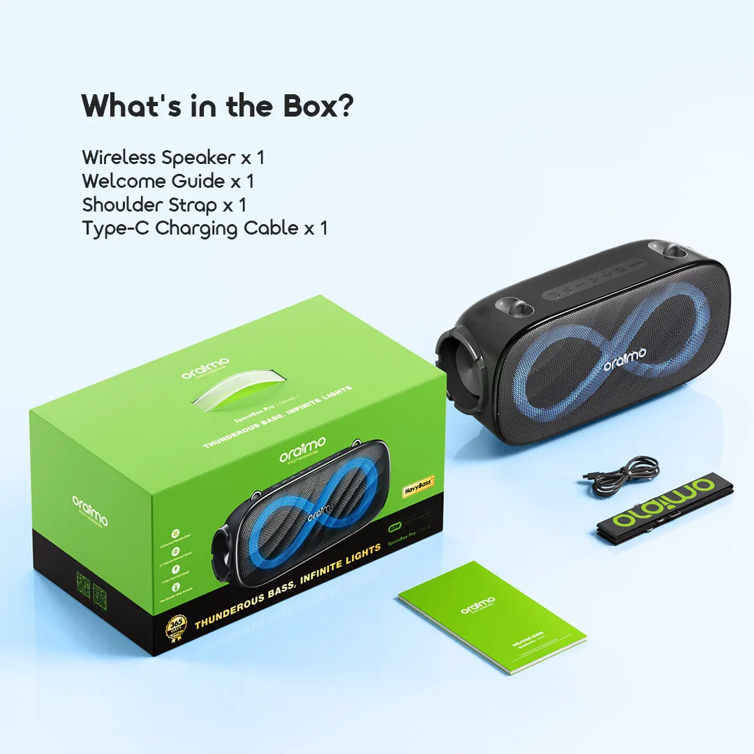 oraimo SpaceBox Pro 80W Karaoke-Support Wireless Speaker OBS-682 speaker spacebox pro obs 682 14 package